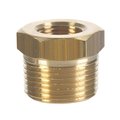 Jmf Company 1/2 in. MPT X 3/8 in. D FPT Brass Hex Bushing 4338679